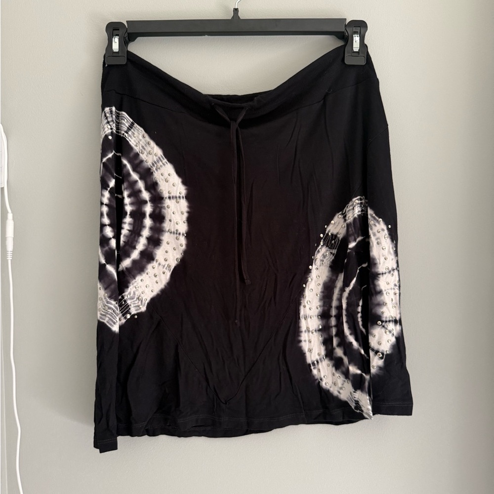 Black and White Tie-Dye Skirt